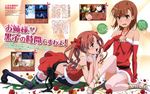  absurdres agnese_sanctis brown_eyes brown_hair christmas highres index itou_youko itsuwa kamijou_touma misaka_mikoto multiple_girls official_art orsola_aquinas panties pantyshot pantyshot_(sitting) santa_costume scan shirai_kuroko short_hair sitting skirt tatemiya_saiji thighhighs to_aru_kagaku_no_railgun to_aru_majutsu_no_index translation_request twintails underwear white_panties 