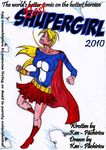  blonde_hair boots breasts cape dc_comics green_eyes highres large_breasts long_hair miniskirt shupergirl skirt sky supergirl 