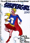  blonde_hair boots breasts cape dc_comics green_eyes highres impossible_clothes impossible_clothing large_breasts long_hair miniskirt shupergirl skirt sky supergirl 