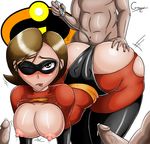  all_fours areola ass ass_grab big_ass blush bodysuit breasts brown_eyes brown_hair disney doggystyle erect_nipples from_behind gangbang gmeen group_sex helen_parr huge_ass huge_breasts leaning_forward lipstick mask mature milf mother nipples panties penis plump precum shirt_lift skin_tight the_incredibles thighhighs torn_clothes uncensored vibrator wince 