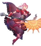  animal_ears axe bangs battle_axe boots bow capelet cropped_jacket dress elbow_gloves essual_(layer_world) fire_emblem fire_emblem:_three_houses fire_emblem_heroes fire_emblem_warriors:_three_hopes full_body gloves highres hilda_valentine_goneril holding holding_weapon jacket jewelry long_hair non-web_source official_art pink_dress pink_eyes pink_hair short_sleeves thigh_boots transparent_background weapon 