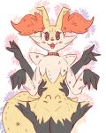  2026 4_arms absurd_res ambiguous_gender anthro blush blush_lines braixen eyelashes fake_eyes featureless_crotch generation_6_pokemon generation_7_pokemon hi_res mimikyu multi_arm multi_limb multicolored_body nintendo open_mouth pokemon pokemon_(species) se1t seam_(sewing) simple_background solo tail tongue 