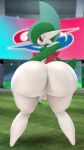  2021 3d_(artwork) 9:16 arm_blade big_butt blurred_background bubble_butt butt chest_spike digital_drawing_(artwork) digital_media_(artwork) eyelashes featureless_feet feet femboy flaccid full-length_portrait gallade generation_4_pokemon genitals glans glistening glistening_butt grass green_body green_glans green_hair hair head_spikes hi_res huge_butt humanoid humanoid_genitalia humanoid_penis looking_back male male_focus male_humanoid medium_penis multicolored_body nintendo outside penis plant pokemon pokemon_(species) portrait pseudo_hair rear_view red_eyes solo source_filmmaker_(artwork) spikes spikes_(anatomy) thick_thighs white_body wide_hips woodworkssfm 