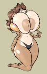  anthro areola big_breasts bikini_thong breasts brown_areola brown_eyes brown_hair brown_nipples buckteeth camel_toe cervid clothed clothing crazy_water eyewear female fiona_fawnbags_(dullvivid) glasses hair hooves huge_breasts inflatable inner_tube kneeling mammal navel nipples puffy_nipples solo swimwear teeth thick_thighs topless wide_hips 