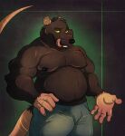  anthro bottomwear clothing donryu hi_res licking licking_lips looking_at_viewer male mammal murid murine muscular nipples pants rat rodent shirtless slightly_chubby solo tongue tongue_out 