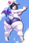 anthro belly big_butt bubblebnnuy butt clothed clothing crim_verillion final_fantasy hi_res male mammal moogle slightly_chubby solo square_enix thick_thighs wide_hips