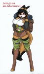  absurd_res adventurer anthro backpack big_breasts blush breasts clothing fan_character fantasy female hi_res legwear maxine_boulevard pace-maker solo thick_thighs thigh_highs 