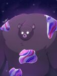  2022 anthro brown_bear brown_body brown_fur digital_media_(artwork) fur glowing glowing_eyes grizzly_bear hi_res male mammal mauveraw mr._grizz nintendo slime small_head solo space splatoon splatoon_3 star ursid ursine video_games 