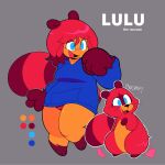 1:1 animal_humanoid anthro blue_eyes canid canid_humanoid canine canine_humanoid clothing female fur hair hi_res hoodie humanoid leg_markings lulu_(navipal) mammal mammal_humanoid markings model_sheet navipal panties raccoon_dog red_body red_fur red_hair socks_(marking) solo tail tan_body tan_skin tanuki tanuki_humanoid topwear transformation underwear