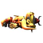 1:1 3d_(artwork) 4_toes 5_fingers alpha_channel anthro armor bandai_namco big_butt butt claws digimon digimon_(species) digital_media_(artwork) family_guy_death_pose feet fingers hair headgear helmet hi_res male meme muscular muscular_male scalie simple_background solo tail toes transparent_background wargreymon winterdraco