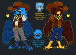 4chan_anon 5_fingers adoption after_transformation ambiguous_gender anonymous_artist anthro avian avian_arms avian_feet beak belt belt_buckle bioluminescence biped bird black_body black_eyes black_feathers black_fur blue_beak blue_body blue_eyebrows blue_eyes blue_feathers blue_fur blue_hair boss_monster_(undertale) bottomwear brown_body brown_hair buckle claw_fingers claws clothed clothing clover_(undertale_yellow) cowboy_hat dark_body dark_skin digital_drawing_(artwork) digital_media_(artwork) duo english_text eyebrows eyelashes feather_hair feather_hands feathered_wings feathers feet female female/ambiguous finger_claws fingers fur glowing group hair hat headgear headwear heart_symbol hi_res human long_eyelashes looking_at_viewer male male/female mammal martlet_(undertale_yellow) martlet_(zenith_form) monster mother_(lore) mother_and_child_(lore) pants parent_(lore) parent_and_child_(lore) pseudo_hair pupils scarf scuted_feet scuted_legs scutes shirt simple_background slit_pupils smile solo soul soul_(undertale) talons text toes topwear transformation trio tuft undertale undertale_(series) undertale_yellow unknown_artist wings yellow_beak yellow_eyes yellow_sclera