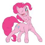  blue_eyes blush breasts centaur collarbone cutie_mark dock equid equid_taur equine eyelashes friendship_is_magic hair hasbro hi_res hooves humanoid_taur mammal mammal_taur my_little_pony navel nipples one_eye_closed pink_body pink_hair pink_nipples pink_tail pinkie_pie_(mlp) shdingo simple_background small_breasts smile taur white_background 