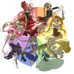  6+girls bikini bishoujo_senshi_sailor_moon black_dress black_shirt black_thighhighs blonde_hair blue_eyes blue_skirt blunt_bangs boots capelet chuunibyou_demo_koi_ga_shitai! circle circlet color_wheel_challenge commentary dekomori_sanae double_bun dress elizabeth_ethel_cordelia_midford gloves hair_bun hat high_heel_boots high_heels highres holding holding_sword holding_weapon hoshina_utau kasugano_urara_(precure) kuroshitsuji looking_at_viewer magical_girl makihatayama_hana merfolk mermaid mermaid_melody_pichi_pichi_pitch monster_girl multiple_drawing_challenge multiple_girls nanami_lucia ojamajo_doremi one_eye_closed orange_eyes precure red_capelet red_dress red_skirt rozen_maiden sailor_moon sailor_senshi_uniform shinku shirt shugo_chara! sidelocks signature skirt sparkle swimsuit sword thighhighs tsukino_usagi twintails wakuno_lemon weapon white_gloves white_hat yellow_eyes yes!_precure_5 yes!_precure_5_gogo! 