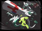  absurdres alternate_color cannon commentary dog empty_eyes ewokakukaede form_change glowing grey_background hexagon highres mega_pokemon mega_zygarde no_humans open_mouth pokemon pokemon_(creature) pokemon_focus shiny_pokemon snake untranslatable_commentary white_eyes zygarde zygarde_(10) zygarde_(50) zygarde_(complete) zygarde_cell zygarde_core 