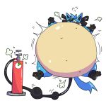  anthro belly belly_inflation big_belly bloat bloated blush expansion floating floatpuff gas generation_4_pokemon helium hi_res huge_belly hyper hyper_belly inflation lucario metanhovan nintendo pokemon pokemon_(species) pump pumping solo squish station thick_thighs tube 