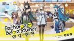  4girls absurdres animal_ears ardelia_(arknights) arknights arknights:_endfield bare_shoulders belt bird_ears bird_girl black_gloves black_pantyhose blue_eyes blue_gloves blue_hair blunt_bangs brown_hair counter covered_horns cup detached_sleeves disposable_cup dragon_girl dragon_horns dragon_tail dress eastern_dragon_horns elbow_gloves eyjafjalla_(arknights) gloves gradient_pants green_eyes green_hair green_pants grey_hair hair_ornament hairclip hakama hakama_pants high-waist_belt highres horns jacket japanese_clothes last_rite_(arknights) long_hair looking_at_viewer multicolored_gloves multicolored_hair multiple_girls off_shoulder official_art open_clothes open_jacket pants pantyhose perlica_(arknights) pink_shirt pointy_ears red_eyes red_horns restaurant sheep_ears sheep_girl sheep_horns shirt sidelocks sitting sleeveless sleeveless_shirt standing tail tassets two-tone_gloves white_dress white_jacket yellow_gloves zhuang_fangyi_(arknights) 