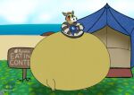 animal_crossing anthro beach belly big_belly big_butt bloat bloated blue_inner_ear blue_ribbon bottom_heavy bottomless brown_body brown_fur brown_hair brown_tail butt clothed clothing eating_contest eileensamoyed equid equine eyes_closed eyeshadow fat_belly fat_bottom female fur grass grey_eyeshadow grey_hooves hair happy hooves horse huge_belly huge_butt hyper hyper_belly hyper_butt hyper_pear makeup mammal massive_belly monobutt morbidly_obese morbidly_obese_anthro morbidly_obese_female nintendo obese obese_anthro obese_female overweight overweight_anthro overweight_female pattern_clothing pattern_topwear pear-shaped_figure pink_tongue plant proud sea short_legs sign sky smile solo striped_clothing striped_topwear stripes swollen swollen_belly tail tent tongue tongue_out topwear water weight_gain white_body white_fur wide_hips winnie_(animal_crossing)
