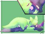 4:3 absurd_res animal_genitalia animal_penis artist_name big_tail blush bodily_fluids cheek_tuft chest_tuft cum dominant duo erection eyes_closed facial_markings facial_tuft feral feral_on_feral feral_penetrated feral_penetrating feral_penetrating_feral fluffy fluffy_ears fur genital_fluids genitals green_body green_fur head_markings hi_res kissing l3st leaf leaf_on_head leaking_cum long_tongue lying male male/male male_penetrated male_penetrating male_penetrating_male markings multicolored_body multicolored_fur neck_tuft neppy_(namaport) on_bottom on_top penetration penis rain_world saint_(rain_world) sex signature simple_background slugcat tail tapering_penis tapering_tail text tongue tongue_penetration tuft two_tone_body two_tone_fur videocult wet