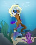 2021 4:5 ambient_coral ambient_sealife anthro anthro_on_feral aquatic bestiality blonde_hair blue_body blue_bottomwear blue_clothing blue_crop_top blue_scales blue_shirt blue_skirt blue_tail blue_topwear blush bottomwear bovid breasts brown_body brown_fur brown_hair brown_tail bubble caprine cleavage clothed clothed_anthro clothed_female clothing cloven_hooves crop_top duo equid equine eye_contact female female_anthro feral florence_(roxlyde) fur goat hair head_between_breasts hi_res holding_head hooves horn hug kissing looking_at_another male male/female male_feral mammal merfolk midriff multicolored_bottomwear multicolored_clothing multicolored_skirt mythological_creature mythological_equine mythological_marine mythology purple_body purple_bottomwear purple_clothing purple_scales purple_skirt purple_tail rock roxlyde scales sea sea_goat seabed seaweed shirt skirt split_form starron_the_uniclaw tail topwear two_tone_bottomwear two_tone_clothing two_tone_skirt two_tone_tail underwater unicorn water white_body white_fur