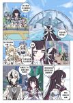  6+girls aino_(genshin_impact) arlecchino_(genshin_impact) bare_shoulders black_hair blue_hair bow bowtie closed_eyes closed_mouth columbina_(genshin_impact) dress eye_mask gelinzzz genshin_impact green_hair hair_ornament head_wings highres ineffa_(genshin_impact) jahoda_(genshin_impact) lauma_(genshin_impact) long_hair lumine_(genshin_impact) mask melusine_(genshin_impact) multicolored_hair multiple_girls multiple_wings nefer_(genshin_impact) paimon_(genshin_impact) pink_hair purple_eyes purple_hair purple_streaks ribbon smile streaked_hair symbol-shaped_pupils thumbs_up two-tone_hair very_long_hair white_bow white_dress white_wings wing_hair_ornament wings x-shaped_pupils 