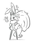 0olqplo0 4:5 alien ambiguous_gender anthro antlers biped black_and_white blush blush_lines chest_tuft chinchillid countershade_torso countershading digital_drawing_(artwork) digital_media_(artwork) digitigrade fake_ears fake_rabbit_ears fecto_elfilis fluffy fluffy_tail full-length_portrait fur head_wings horn huge_wings kirby_(series) kirby_and_the_forgotten_land mammal monochrome mouthless neck_tuft nintendo portrait rodent simple_background solo sparkles starling_(kirby) tail three-quarter_view tuft unusual_wing_placement white_background wings
