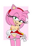  accessory amy_rose anthro areola black_nose bracelet breasts clothed clothing dress eulipotyphlan exposed_breasts eyelashes female front_view genitals gloves green_eyes hair hair_accessory hairband handwear head_tuft hedgehog hi_res jewelry looking_at_viewer mammal nipples open_mouth open_smile panties panties_down partially_clothed pink_areola pink_background pink_hair pink_nipples red_clothing red_dress sega short_hair simple_background smile solo sonic_the_hedgehog_(series) spindasher98 tuft underwear underwear_down vulva white_background white_clothing white_gloves white_handwear white_panties white_underwear 