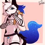 2d_animation after_sex animated anthro arm_warmers armwear ass_up balls belt belt_accessory bent_over beverage bite_mark black_markings blue_blush blue_eyes blue_penis blush bodily_fluids bottomless bouncing_balls bruised butt canid canine clothed clothing coffee coffee_mug collar container cum cum_drip cup dizzy_(eviesdumb) dripping duo ear_twitch eviesdumb femboy feminine fur genital_fluids genitals glowing glowing_genitalia glowing_penis hair harness heart_symbol hi_res hickey hoodie imminent_sex knot knotted_penis leash leash_pull leashed_collar legwear liquid_hair liquid_tail long_hair male male/male mammal marker markings orange_body orange_fur pattern_clothing penis precum precum_drip precum_on_penis pseudo_hair raised_tail red_eyes saggy_balls skimpy smile sneaking sparkles sparkling_hair sparkling_tail spiked_collar spikes standing steam striped_clothing stripes surprise_hug tail tail_motion tailwag teeth teeth_marks teeth_showing thigh_highs throb tired tired_eyes toco_(eviesdumb) tongue tongue_out topless topwear white_body white_fur