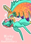 2023 9w8dh alien ambiguous_gender anniversary anthro antlers biped blue_pupils chest_tuft chinchillid colored_nails countershade_torso countershading digital_drawing_(artwork) digital_media_(artwork) digitigrade dipstick_tail duo english_text fecto_elfilis fingernails fluffy fluffy_tail fur head_wings heart_symbol horn hug huge_wings hugging_another japanese_description kirby kirby's_anniversary kirby_(series) kirby_and_the_forgotten_land looking_at_another mammal markings mouthless multicolored_body multicolored_eyes multicolored_fur nails neck_tuft nintendo orange_body orange_fur outline pink_background pink_body pink_eyes pupils purple_fingernails purple_nails purple_sclera red_body rodent simple_background size_difference squirming starling_(kirby) sweatdrop_(iconography) tail tail_markings tan_body tan_fur teal_body teal_eyes teal_fur text tuft unusual_wing_placement waddling_head white_outline wings