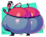 belt big_butt black_clothing black_eyebrows black_horn black_jacket black_legwear black_topwear blitzo_(helluva_boss) blue_bottomwear blue_clothing blue_pants boots bottomwear butt clothed clothed_humanoid clothed_male clothing crouching demon denim denim_bottomwear denim_clothing digital_drawing_(artwork) digital_media_(artwork) eyebrows fingerless_gloves footwear freckled_butt freckles gesture glistening glistening_butt gloves hand_gesture handwear hellaverse helluva_boss hi_res horn huge_butt huge_thighs humanoid hyper hyper_butt hyper_thighs imp jacket jeans legwear looking_at_viewer looking_back looking_back_at_viewer male male_humanoid middle_finger motion_lines multicolored_body pants rear_view red_body red_eyes red_tail shaded sharp_teeth shoes simple_background smile smiling_at_viewer solo spade_tail spikes spikes_(anatomy) striped_horn stripes tail teeth thick_thighs tight_clothing topwear viviofthevoid white_horn yellow_sclera yellow_teeth