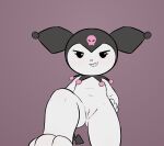 3_toes absurd_res animated anthro blush butt butt_from_the_front dominant dominant_female e254e feet female flat_chested genitals grin hand_on_hip hi_res hood innie_vulva kuromi lagomorph leporid looking_at_viewer low-angle_view mammal navel onegai_my_melody pink_nose rabbit sanrio smile solo tail tail_motion toes vulva worm's-eye_view