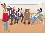 2026 4:3 accident accidental_exposure american_opossum anthro assisted_exposure bear black_body black_fur blue_body blue_boxers blue_clothing blue_fur blue_panties blue_underwear blush bottomwear bow_bra bow_panties bow_underwear boxers_(clothing) boy_shorts bra breasts brown_bear brown_body brown_fur bruce_(ponponthedreambunny) canid canine canis cargo_pants cleavage clothed clothing colored_edge_bra colored_edge_panties colored_edge_underwear cut_ear digital_drawing_(artwork) digital_media_(artwork) dipstick_tail embarrassed female floral_pattern_panties floral_pattern_underwear flower_panties flower_underwear flower_underwear_attachment frilly frilly_clothing frilly_panties frilly_underwear front-print_panties front-print_underwear fur green_bra green_clothing green_underwear group hare heart_bra heart_clothing heart_pattern_bra heart_pattern_underwear heart_print_panties heart_print_underwear heart_symbol heart_underwear hi_res hoodie inner_ear_fluff inside lagomorph leporid magic magic_undressing magic_user male mammal markings marsupial mephitid navel orange_eyes panties pants pattern_bottomwear pattern_bra pattern_clothing pattern_panties pattern_topwear pattern_underwear pawpads pink_bra pink_clothing pink_panties pink_underwear ponponthedreambunny print_clothing print_panties print_underwear purple_clothing purple_eyes purple_panties purple_underwear red_clothing red_eyes red_hoodie red_topwear rosalie_(ponponthedreambunny) shocked skunk spell_gone_wrong star_print_panties star_print_underwear stephanie_(ponponthedreambunny) striped_bra striped_clothing striped_markings striped_tail striped_topwear striped_underwear stripes tail tail_markings thomas_(ponponthedreambunny) tohboe_(ponponthedreambunny) topwear training_bra tuft underwear undressing_spell ursine virginia_opossum wolf yellow_eyes