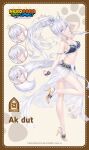  1girl ak_dut_(nekopara) animal_ear_fluff animal_ears animal_hands apron arm_behind_head bell black_gloves blush cat_ears cat_girl cat_paws cat_tail character_name closed_eyes closed_mouth clothing_request copyright_name covered_nipples curled_fingers disappointed fluffy_tail frills frown gloves hand_up happy heterochromia high_heels high_ponytail jewelry light_frown light_smile long_hair long_skirt long_tail looking_to_the_side nail_polish name_tag necklace nekopara nekopara_sekai_connect official_art pale_skin paw_print ponytail posing sad sayori_(neko_works) see-through_clothes see-through_skirt skirt smile tail waist_apron white_apron white_fur white_hair white_skirt 