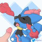  animal_genitalia animal_penis canine_penis disembodied_penis feral generation_4_pokemon genitals group hi_res hugo_the_riolu hugoriolu male male/male masturbation nintendo open_mouth penis pokemon pokemon_(species) riolu video_games 