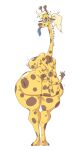  absurd_res anthro big_butt breasts butt eyewear female giraffe giraffid glasses hi_res huge_butt mammal mhdrawin solo spots spotted_body thick_thighs tongue tongue_out 