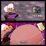 1:1 anthro belly big_breasts big_butt breasts butt compression english_text failure female hyper hyper_pregnancy lagomorph mammal meme overweight pregnant shortstack text