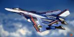  1other absurdres aircraft airplane ambiguous_gender asterozoa canopy_(aircraft) cloud fighter_jet flying from_side helmet highres jet macross macross_30 military military_vehicle science_fiction sky solo vehicle_focus yf-30 