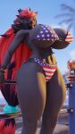 3d_(artwork) 4th_of_july 9:16 american_flag american_flag_bikini anthro big_breasts bikini breasts clothing digital_media_(artwork) female female_anthro fence flag_bikini flag_swimwear generation_5_pokemon hair hi_res holidays huge_breasts long_hair looking_at_viewer nationalism nintendo patriotism pokemon pokemon_(species) politics railing sello3d solo swimwear thick_thighs two-piece_swimsuit united_states_of_america zoroark