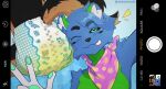 abdl absurd_res abu_little_paws abuniverse anthro back_towards_viewer bed black_body black_fur blue_body blue_fur blush bodily_fluids brown_body brown_fur camera camera_view close-up clothed clothing diaper diaper_fetish foreshortening fur furniture genital_fluids green_body green_fur hi_res kerchief littlepawz looking_at_viewer lying obedientmirelle one_eye_closed pawpads photo printed_diaper puppy_pad rear_view selfie smile tail thick_diaper tongue tongue_out unclean_diaper urine used_diaper using_diaper wearing_diaper wet wet_diaper wetting wetting_diaper wink