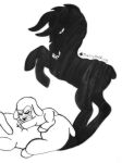  absurd_res angry baby bell bell_collar bodily_fluids bovid caprine child chirin&#039;s_mother chirin_(ringing_bell) collar crying death digital_media_(artwork) domestic_sheep duo female feral greyscale hi_res hooves horn inktober inktober_2018 male mammal monochrome mother mother_and_child mother_and_son mourning parent parent_and_child sad sanrio shadow sheep silhouette son standing tears teeth thecrystalring young 