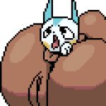 1:1 anal anal_vore animated animated_gif anthro anus cimche duo female female/female feral generation_4_pokemon genitals lopunny low_res nintendo pachirisu pokemon pokemon_(species) short_playtime twerking vore vulva
