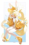  1girl above-cleavage_cutout absurdres adjusting_eyewear alternate_costume animal_ear_fluff animal_ears blonde_hair blue_archive breasts clothing_cutout commentary cross_halo fox_ears fox_girl halo helic_(7317helic) highleg highres jacket long_hair official_alternate_costume official_alternate_hairstyle one-piece_swimsuit purple_eyes sandals seia_(blue_archive) seia_(swimsuit)_(blue_archive) side_ponytail small_breasts solo sunglasses swimsuit tinted_eyewear visor_cap white_one-piece_swimsuit yellow_halo yellow_jacket yellow_sandals yellow_visor_cap 