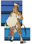 abdominal_bulge balls belly big_balls big_belly big_penis bodily_fluids dripping erection genital_fluids genitals giraffe giraffid hi_res huge_penis male male_pred mammal muscular muscular_male neck_bulge nipples oral_vore pecs penis precum precum_drip rumbling_stomach saggy_balls same_size_vore tastytoxins vein veiny_penis vore