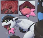 absurd_res akins aria_(suiro) cinder_(suiro) eyewear fan_character generation_3_pokemon generation_5_pokemon glasses head_first hi_res larger_pred latias legendary_pokemon mouth_shot multiple_angles nintendo open_mouth oral_vore pokemon pokemon_(species) prey_pov side_view size_difference snivy soft_vore swallowing tail tail_in_mouth vore