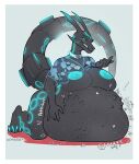  anthro anthro_pred belly big_(disambiguation) black blue breasts bulge cmitchell digestion female hi_res hyper nintendo nirvana overweight pokemon solo tommy_(disambiguation) victim video_games vore 