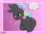 2026 alternate_version_at_paywall anus back_wings big_breasts big_butt biped black_body black_hair black_sclera blush bodily_fluids breasts butt chao_(sonic) dialogue dripping english_text eyebrows female flying genital_fluids genitals hair halo hand_on_butt hand_on_own_butt heart_symbol hero_chao hi_res humanoid humanoid_genitalia humanoid_vulva inviting looking_at_viewer looking_back looking_back_at_viewer nipples not_furry nude open_mouth rear_view scut_tail sega short_hair short_tail shortstack simple_background solo sonic_the_hedgehog_(series) speech_bubble sweat tail talking_to_viewer text thick_thighs ultama_lokshar vaginal_fluid_drip vaginal_fluids vulva white_eyes wings