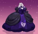 2026 anthro big_breasts boss_monster_(undertale) bovid breasts caprine clothing eyebrows eyelashes eyewear female glasses goat gown hi_res horn huge_breasts mammal mature_female red_eyes smile solo toriel toughset undertale_(series) white_body