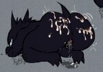 anthro anus barely_visible_anus butt dripping dripping_vulva dripping_wet female gaping gaping_vagina generation_1_pokemon gengar genitals grin leaking leaking_vagina mammal nintendo pokemon pokemon_(species) puddle shaking shaking_butt smile solo spread_vulva spreading sunnova_robot tail vulva