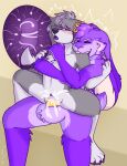 absurd_res ambiguous_gender anthro bite blush bodily_fluids canid canine canis chair_position cum cum_in_vagina cum_inside from_behind_position fuegopokato genital_fluids hi_res holding_chest impregnation impregnation_view kato_(fuegopokato) lagomorph leporid male male/ambiguous mammal moan nonbinary_(lore) ovum penetration penile penile_penetration penis_in_vagina rabbit sex sperm_cell vaginal vaginal_penetration wolf