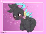 2026 alternate_version_at_paywall anus back_wings big_breasts big_butt biped bite biting_lip biting_own_lip black_body black_hair black_sclera blush bodily_fluids breasts butt chao_(sonic) dripping eyebrows female flying genital_fluids genitals hair halo hand_on_butt hand_on_own_butt heart_symbol hero_chao hi_res humanoid humanoid_genitalia humanoid_vulva inviting looking_at_viewer looking_back looking_back_at_viewer nipples not_furry nude rear_view scut_tail sega self_bite short_hair short_tail shortstack simple_background solo sonic_the_hedgehog_(series) sweat tail talking_to_viewer thick_thighs ultama_lokshar vaginal_fluid_drip vaginal_fluids vulva white_eyes wings