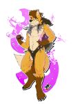 absurd_res anthro bottomwear canid canine canis clothing colored_fire fire fox hi_res hybrid jewelry loincloth magic_user male male/male mammal muscular muscular_male necklace nipples nude pecs pink_nipples purple_fire richart_(richartwf) schockvg solo tribal tribal_clothing wolf 
